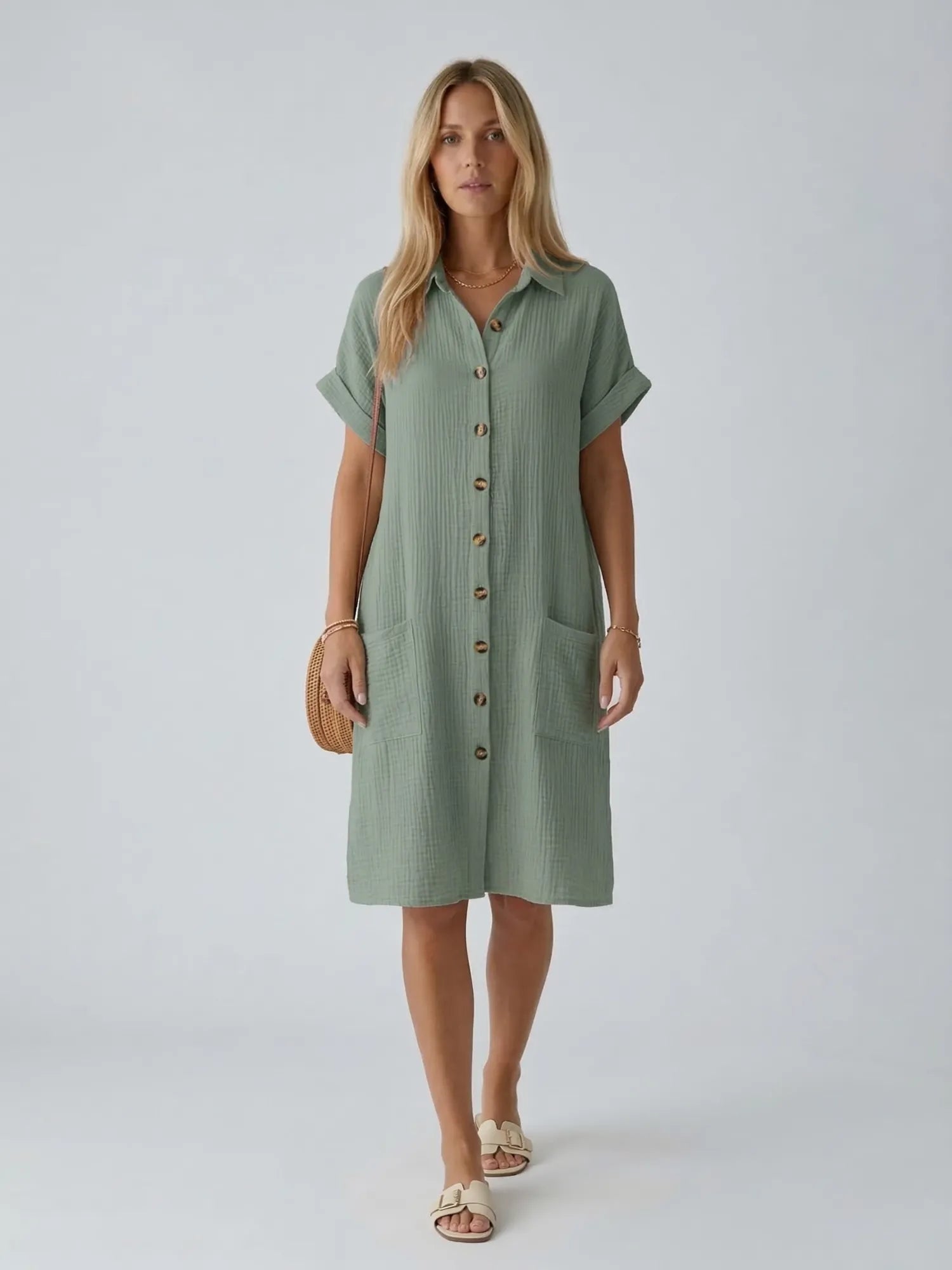 Robe chemise à boutons – coupe décontractée