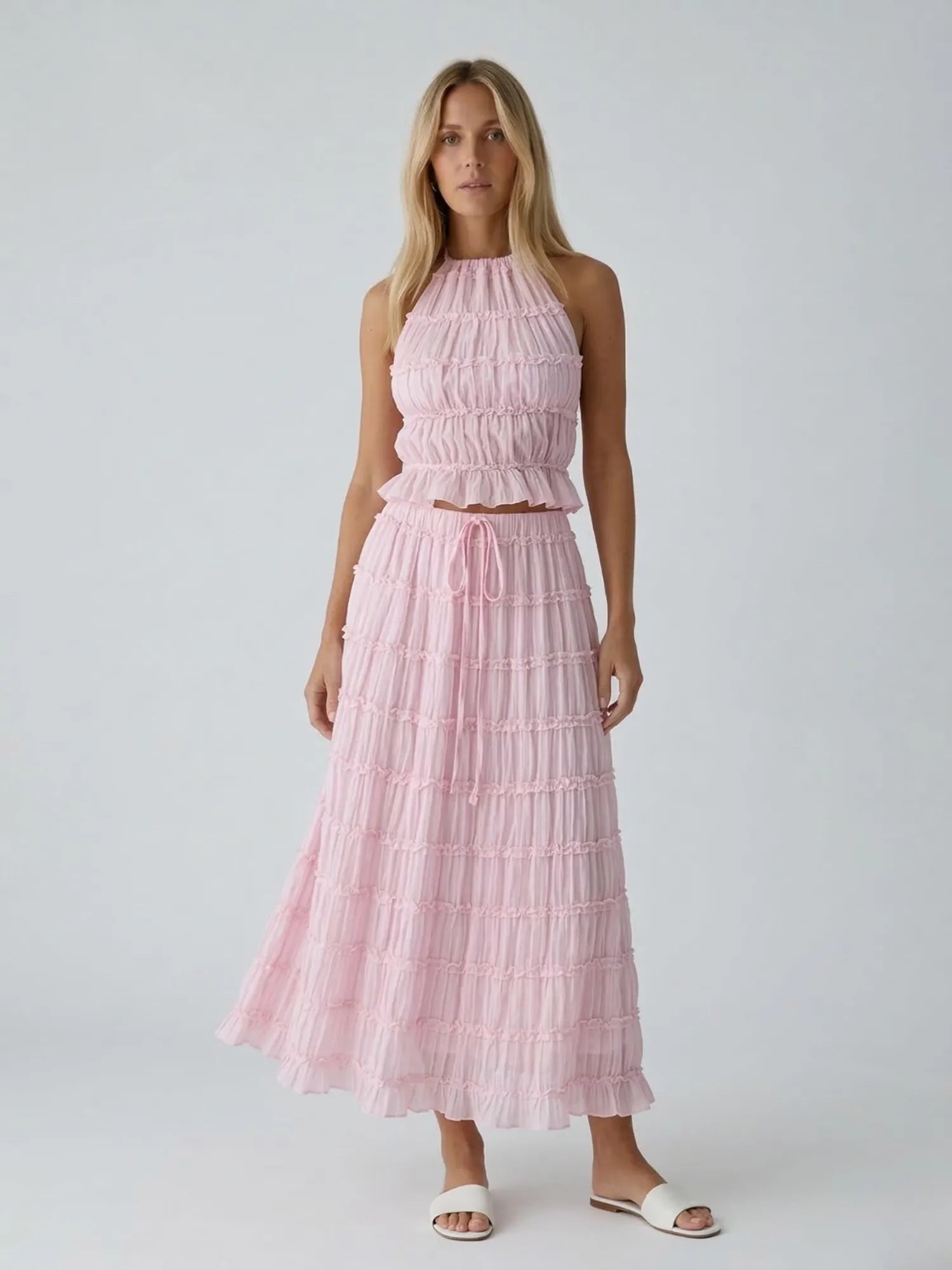 Ensemble bohème – top et jupe longue fluide