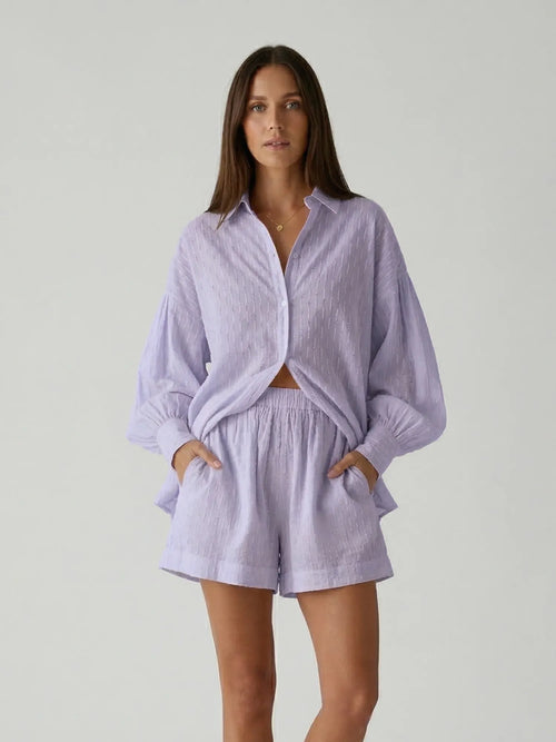 Ensemble 2 pièces – chemise ample et short fluide – été