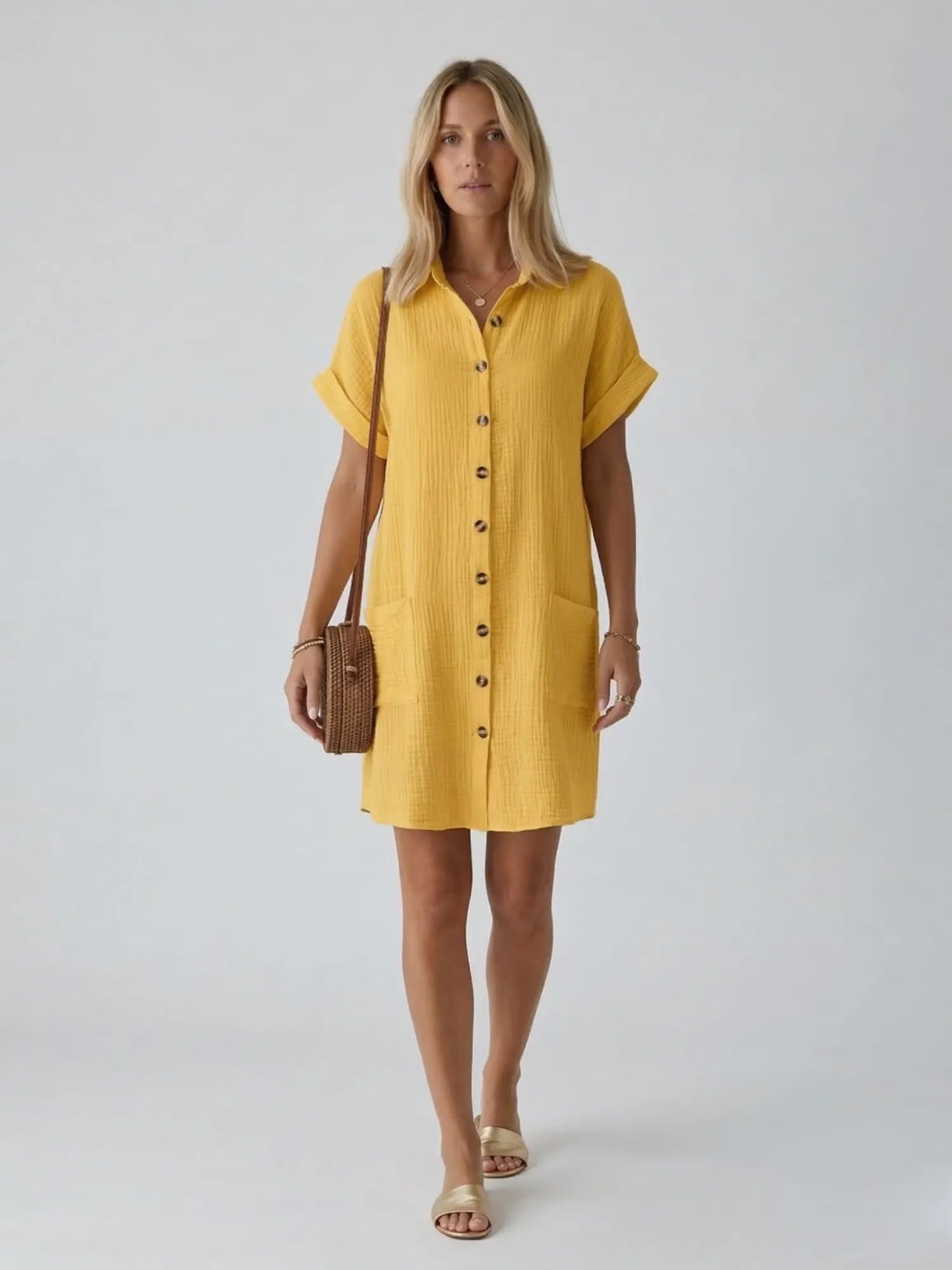 Robe chemise à boutons – coupe décontractée